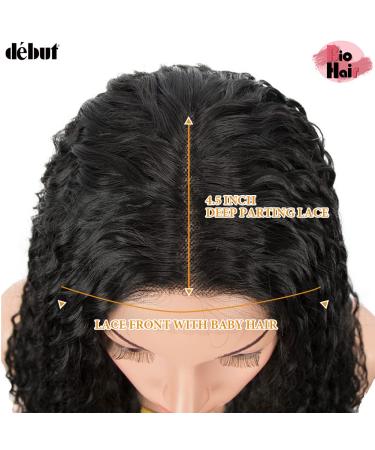 D but Lace Front Wig - Super Length 91 cm Curly Wig for Women | 150% Density Black Artificial Hair - Buy Online on GoSupps.com