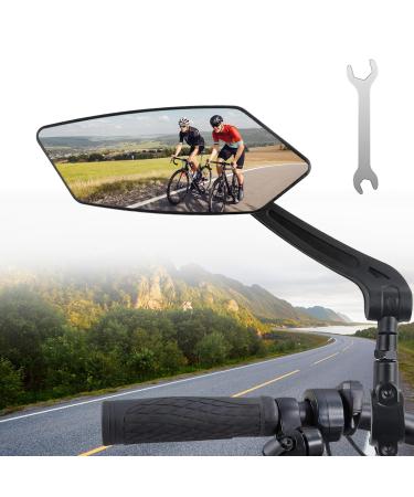 Xiaoxiaozhijia rear view bike HD 360 swiveling foldable handlebar rear mirror bicycle mirror for e-bike left for bicycle ebike scooter (left) (style)