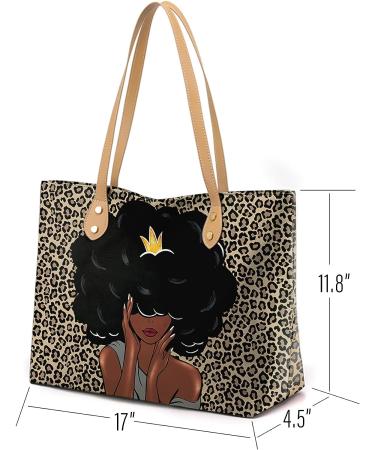 FZNHQL African American Tote Bag for Women - Fashionable Handbag for Work, Travel, Beach - Perfect Gift for Black Women - Black Girl-2 Design - Buy Online on GoSupps.com