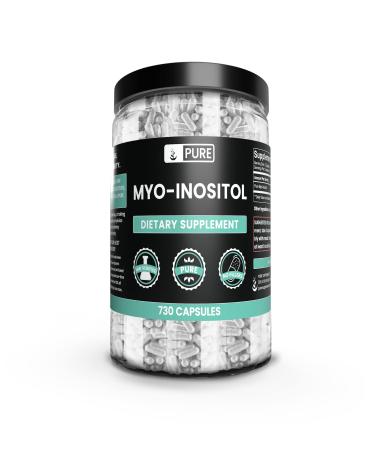Pure Original Ingredients Myo-Inositol (730 Capsules) No Magnesium Or Rice Fillers Always Pure Lab Verified 730 Count (Pack of 1)