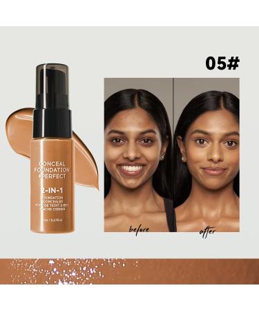  PCC PTYXIS Concealer and Foundation Makeup in One Perfect Coverage Oil Control Makeup Waterproof Sweat Resistant 6 Colors to Choose (#6 20ml) - Buy Online on GoSupps.com