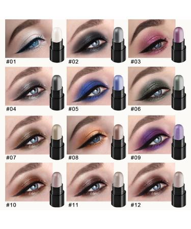 Buy AMY'S DIARY 12-Color Glitter Eyeshadow Stick Set Waterproof Smoky Eye Makeup Pen Perfect for Stunning Looks - Buy Online on GoSupps.com