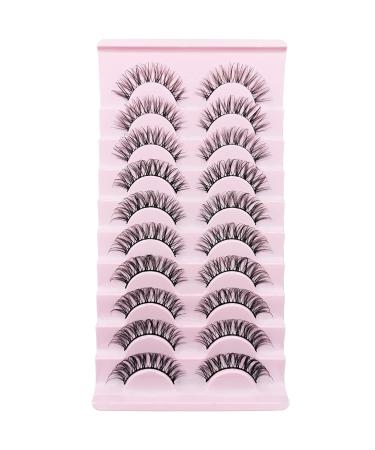 KAWAII Cat Eye Lashes - 10 Pairs of 4D Curl Soft Faux Mink Wispy Eyelashes for Natural Daily Makeup & Dating - Buy Online on GoSupps.com