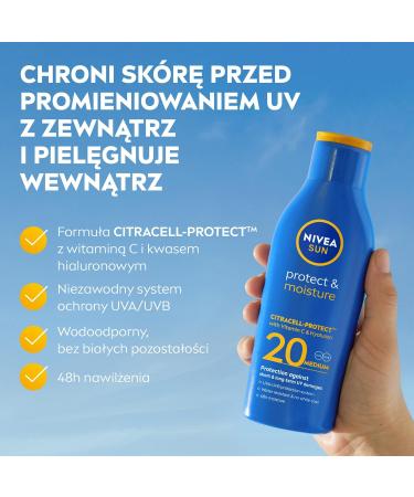 NIVEA Polish Hydrating sun lotion SPF 20 200 ml - Buy Online on GoSupps.com