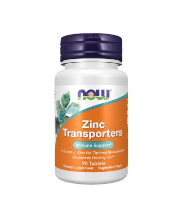Now Supplements Zinc Transporter 90 Tablets Vegan Immune Support