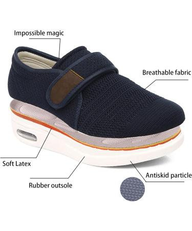 KHFHVB Women's Wide Width Diabetic Walking Shoes - Adjustable Closure for Edema, Plantar Fasciitis, Bunions - Black - Buy Online on GoSupps.com