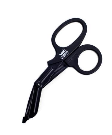 Madison Supply Medical Scissors for Nurses EMT & Trauma Shears - 7.5 Premium Quality Stainless Steel Bandage Scissors for Nurses - Nursing Scissors - Fluoride-Coated w/Non-Stick Blades 1pk (Black) Black Handle/Black Coated Blades 1-pack