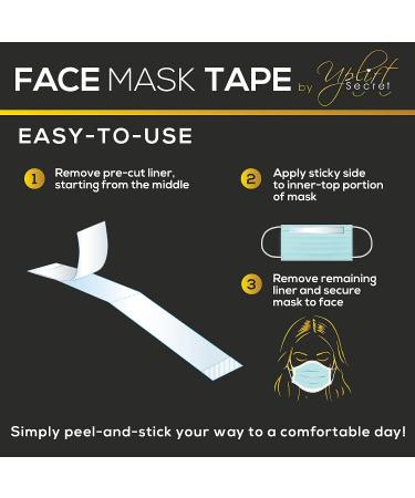 Uplift Secret Face Mask Tape Double Sided (100 Count) - Prevents Fogging, Slipping & Gaps - Works with All Masks - Buy Online on GoSupps.com