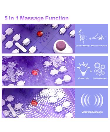 ECARBME Foot Spa Bath Massager with Heat, Bubbles, Vibration Massage, Jets, Tea Tree Oil Soak, Epsom Salt - Pedicure Spa with Infrared Light, 22 Rollers, Adjustable Temp - Violet - Buy Online on GoSupps.com