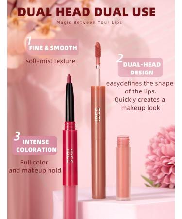 3PCS Matte Liquid Lipstick & Lip Liner Kit - Long-Lasting Waterproof 2-IN-1 Pigmented Gloss Set for Effortless Lips Makeup (Set 01) | International Shipping Available - Buy Online on GoSupps.com
