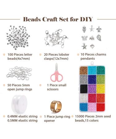 OPOUNT Bead Spinner Bowl with 2 Large Eye Beading Needles, 15000 Seed Beads - Jewelry Making Waist Bead Spinner for DIY Craft (Patent Protected) - Buy Online on GoSupps.com