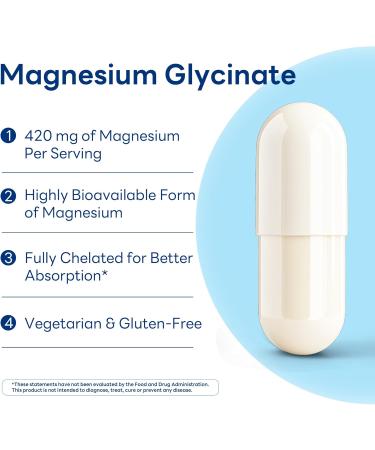 Vitamin World Magnesium Glycinate 420mg w/BioPerine High Absorption Chelated Magnesium Supplement for Relaxation Heart Muscle Bone Nerve Health Gluten-Free 90 Vegetarian Capsules 30 Servings - Buy Online on GoSupps.com