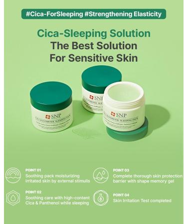 SNP CICA Panthenol Overnight Sleeping Gel Mask | Soothing & Hydrating Korean Skin Care | Moisturizing Facial Mask with Pennywort & Hyaluronic Acid | 3.38 Fl Oz - Buy Online on GoSupps.com