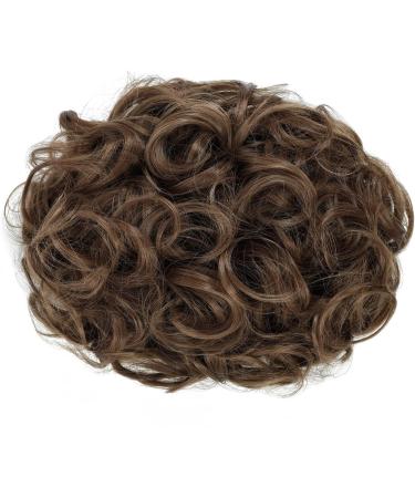 Yamel Curly Bun Scrunchie Hairpiece in Light Brown for Women - Synthetic Updo Combs Extension - Buy Online on GoSupps.com