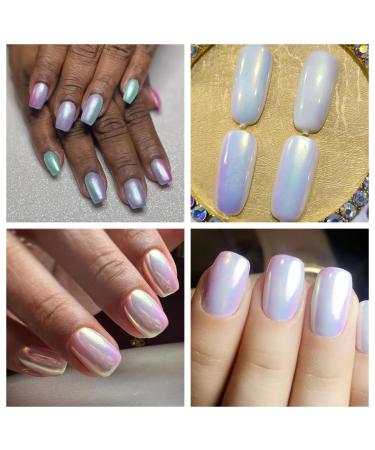 Gzmayuen Nail Powder Set - Pearl & Chameleon Glitter Holographic Chrome Mirror Finish | 2pcs - Buy Online on GoSupps.com