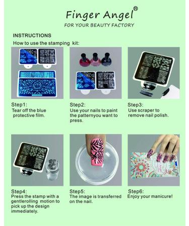 FingerAngel 13pcs Nail Stamp Plates Set - Nails Art Stamping Plate Scraper Stamper Set with Leaves, Flowers, and Animal Designs - V25-32 - Buy Online on GoSupps.com
