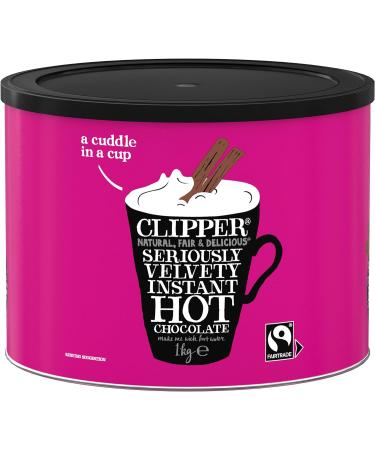 Clipper Instant Hot Chocolate 1kg Tub | Eco-Friendly Fairtrade Powder for Home or Office | Luxury Drinking Chocolate for Hot & Cold Milkshakes - Buy Online on GoSupps.com