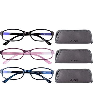 URLAUB 3-Pack Anti-Blue Light Blocking Reading Glasses +1.5 Magnification for Men and Women - Buy Online on GoSupps.com