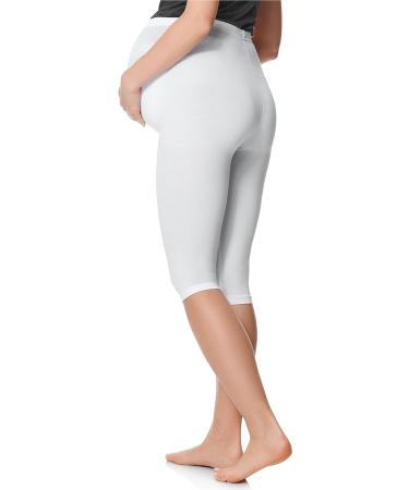 Be Mammy Women's 3/4 Maternity Leggings Tights - White - Size L (BE20-229) - Buy Online on GoSupps.com