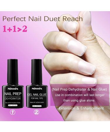 Missix 6-in-1 Nail Glue Gel and Nail Prep Dehydrate Kit for Long-Lasting Acrylic and Press-On Nails - Buy Online on GoSupps.com