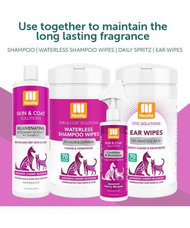 Nootie Japanese Cherry Blossom Pet Shampoo 16 oz - Gentle Formula for Sensitive Skin - Natural Ingredients, Paraben & Sulfate Free - Cleanses & Conditions Dry Skin and Coat - Buy Online on GoSupps.com