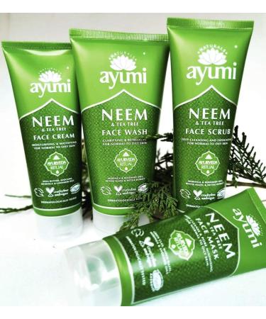 Ayumi Neem & Tea Tree Face Mask - Vegan Cruelty-Free Dermatologically Tested | 2 x 100ml for Healthy Skin - Buy Online on GoSupps.com