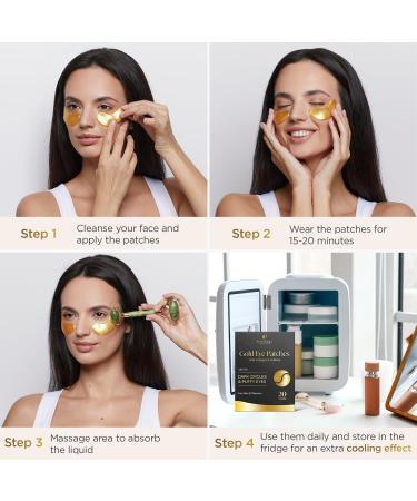 Plantifique 24K Gold Under Eye Masks - Anti Wrinkle Patches for Dark Circles & Puffiness (20 Pairs) - Buy Online on GoSupps.com