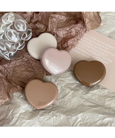 Heart Shape Contact Lens Cases - 4 Pack Travel Kit with Tweezers & Solution Bottle | Portable Eye Care Solutions (Beige - Buy Online on GoSupps.com