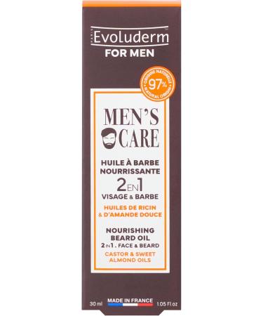  Evoluderm EVOLUDERM Nourishing Beard Oil for Men 30 ml 97% Natural Origin Vegan Made in France - Buy Online on GoSupps.com