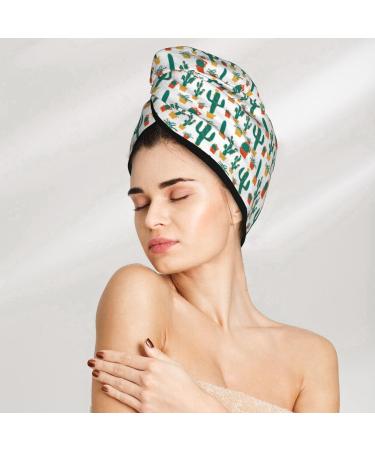 Buy Soft Super Absorbent Christmas Cactus Microfiber Hair Towel Wrap for Women - Quick Dry Coral Velvet Cap for Long Curly & Thick Hair | International Shipping Available - Buy Online on GoSupps.com
