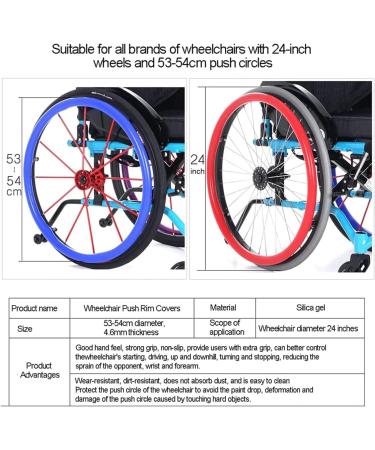 Wheelchair Push Rim Covers 1 Pair 24-inch Rear Wheel Sports Wheelchair Non-Slip Wear-Resistant Silicone Hand Push Cover Hand Wheel Snare Pads(A 22 inch) 22 inch A - Buy Online on GoSupps.com