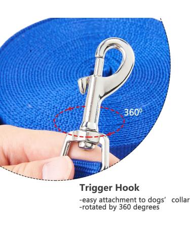 15m Blue Track Line for Dogs - Durable Nylon Leash Weatherproof Training Line with D-Carabiner & Grip Cushion - Perfect for All Dog Sizes - Buy Online on GoSupps.com