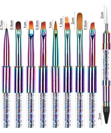 RIYAN Dual Ended Nail Art Acrylic UV Gel Extension Builder Flower Painting Pen Brush UV Gel Nail Art Brush Manicure Tool 6 - Buy Online on GoSupps.com