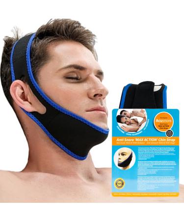 Chin Strap Snoring Aid Acusnore MAX Action Anti Snoring Chin Strap - Adjustable Comfortable Universal Snore Stopper
