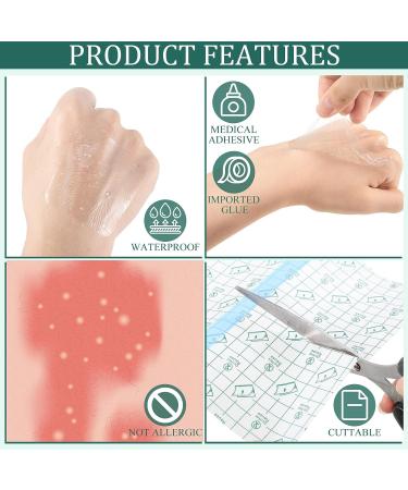 120 Transparent Stretch Waterproof Adhesive Bandages - 6 Sizes (Square) - Buy Online on GoSupps.com