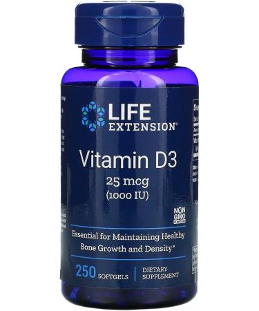 Life Extension Vitamin D3 1,000 IU | 250 Softgels - Essential for Immune Support and Bone Health - Buy Online on GoSupps.com