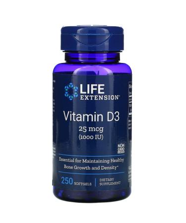 Life Extension Vitamin D3 1 000 IU 250 Softgels