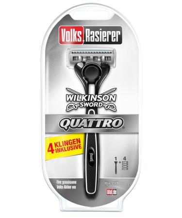 Wilkinson Sword Quattro VolksMen's Razor Razor Starter Set with 4 Razor Blades 1 Piece - Buy Online on GoSupps.com