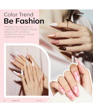 Modelones 24 Pcs Gel Nail Polish Set Pink Gel Polish Set Nude Glitter Gel Nail Polish Set with Bond Primer Glossy & Matte Top Base Coat Nail Art Manicure DIY Saon Home Gifts Brown Pink White - Buy Online on GoSupps.com