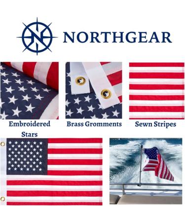 NORTHGEAR Boat Flag Pole with 18 x 12 American Flag - Universal Mount for Small and Medium Boats | U.S. Patriotic Outdoor Decor - Water and Weather Resistant | Heavy-Duty Clamp 18 Inches Pole - Buy Online on GoSupps.com