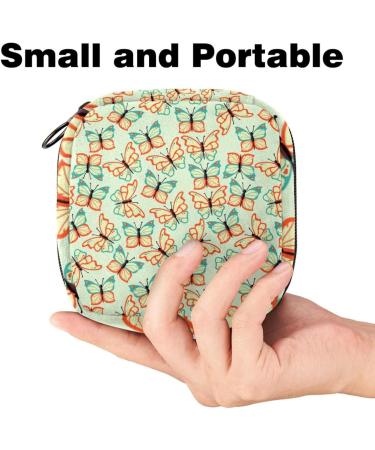 Flat Butterflies Women's Menstrual Pad & Cup Bag - Portable Zipper Storage for Teens & Girls - Buy Online on GoSupps.com