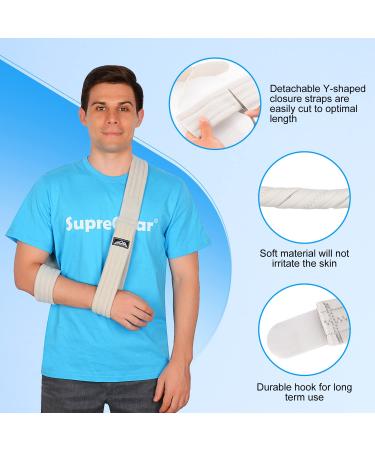 Supregear Adjustable Arm Sling Shoulder Brace - Lightweight Support for Shoulder Injury - Grey, Size S - Buy Online on GoSupps.com
