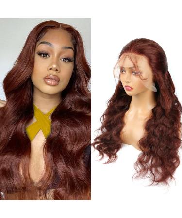 QTHAIR 14A Body Wave Lace Front Wig 18inch Copper Red Pre Plucked Glueless Human Hair - Buy Online on GoSupps.com
