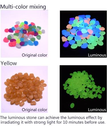 220 Multi-Colored Fluorescent Stones for Garden & Aquarium | Bright Glowing Decorative Stones for Pathways Flower Beds and More - Buy Online on GoSupps.com