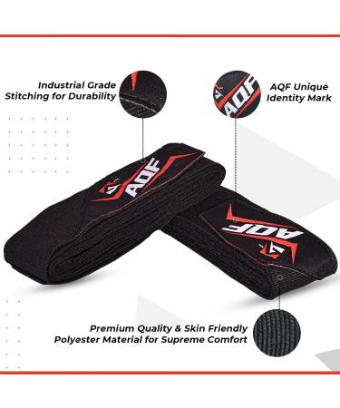 Buy AQF 4M Boxing Hand Wraps for Martial Arts - Elastic Protection Bandages for Men & Women - Ideal for MMA & Boxing - Black Color - Buy Online on GoSupps.com