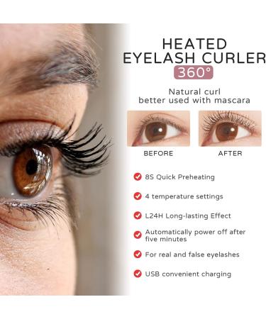 Buy Heated Eyelash Curler - Electric Travel Curler with 4 Heating Modes & Quick Pre-Heat | Long-Lasting Natural Curls (Black - Buy Online on GoSupps.com