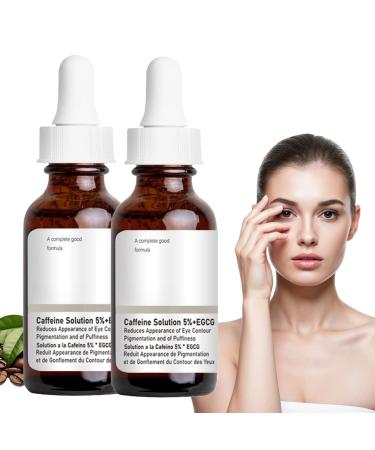 Flintronic Solution de Caf ine 5% + EGCG S rum Anti-Cernes 2 Pcs S rum pour les Yeux la Caf ine Am liore les Cernes et les Poches Sous les Yeux Lisse les Rides et Ridules Autour Des Yeux 30 ml 2 Pcs-Version am lior e