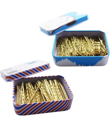 300 CT Hair Bobby Pins With Storage Box for Kids  Girls and Women  2.4 Inches and 2 inches (2 Sizes  Blonde)