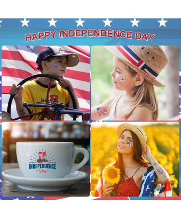 50 Pcs Patriotic Temporary Tattoos | 12 Sheets USA Flag Design | 4th of July, Memorial Day, Labor Day Decorations - Buy Online on GoSupps.com