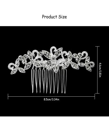 Rumyve Crystal Wedding Hair Comb Flower Silver Bridal Headdress Pearl Crystal Bridal Hair Piece Bridal Hair Accessories Stylish Vintage Elegant Ladies Hair Accessories - Buy Online on GoSupps.com